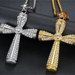Necklace with 2" Cross Pendant